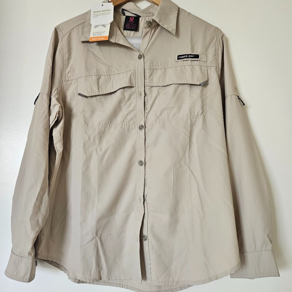 Little Donkey Andy Women's UPF 50UV Protection Khaki Power Dry Tech Shirt Size S